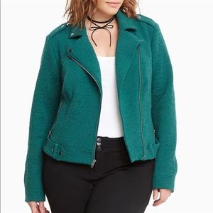 Green motor jacket torrid size 2